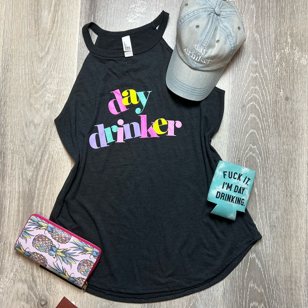 Super fun Day drinker graphic tank